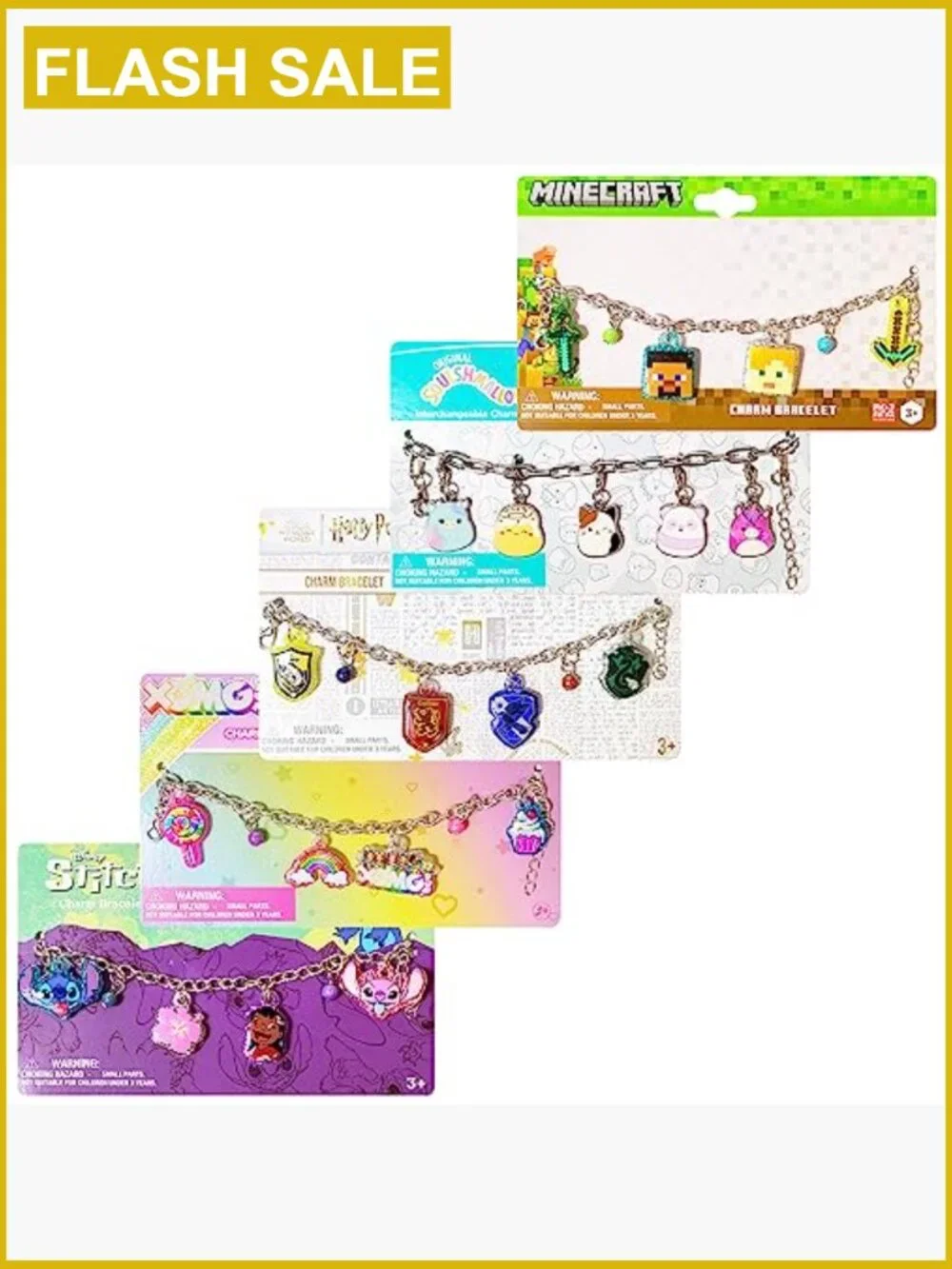 Minecraft Charm Bracelet with Metal Charms for Kids